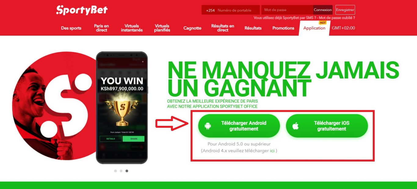 Sportybet Cameroun apk pour Android