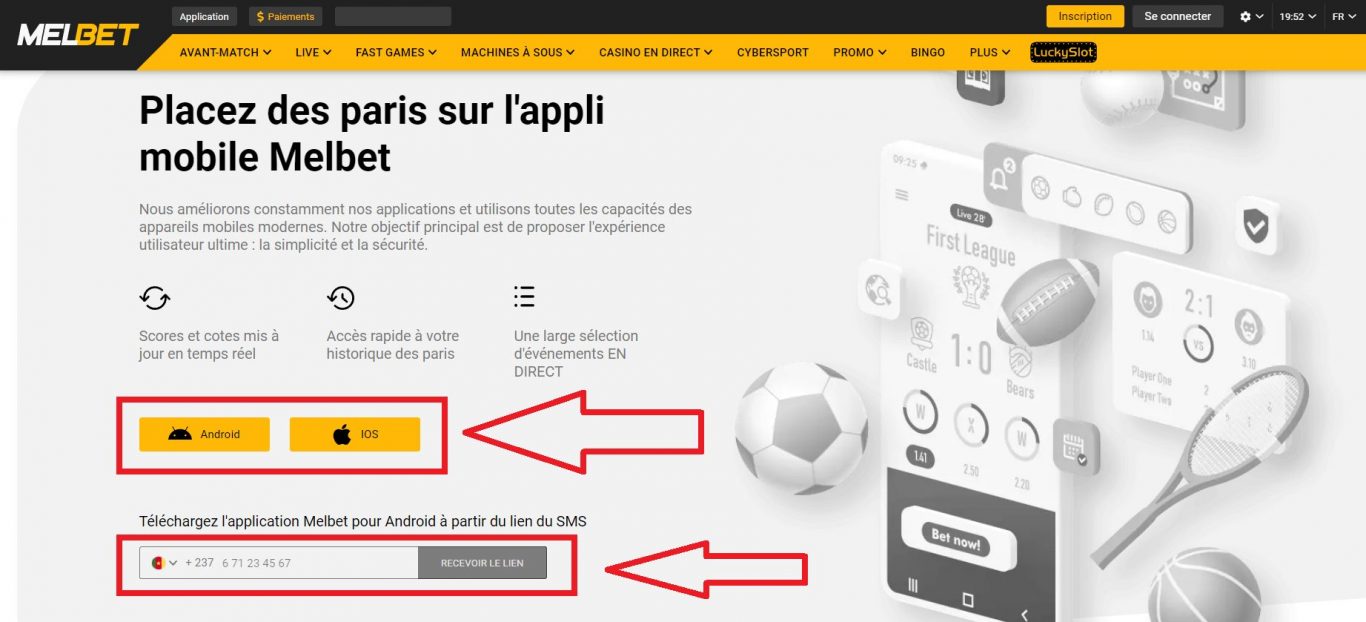 Le téléchargement de l’appli pour iOS Cameroun 